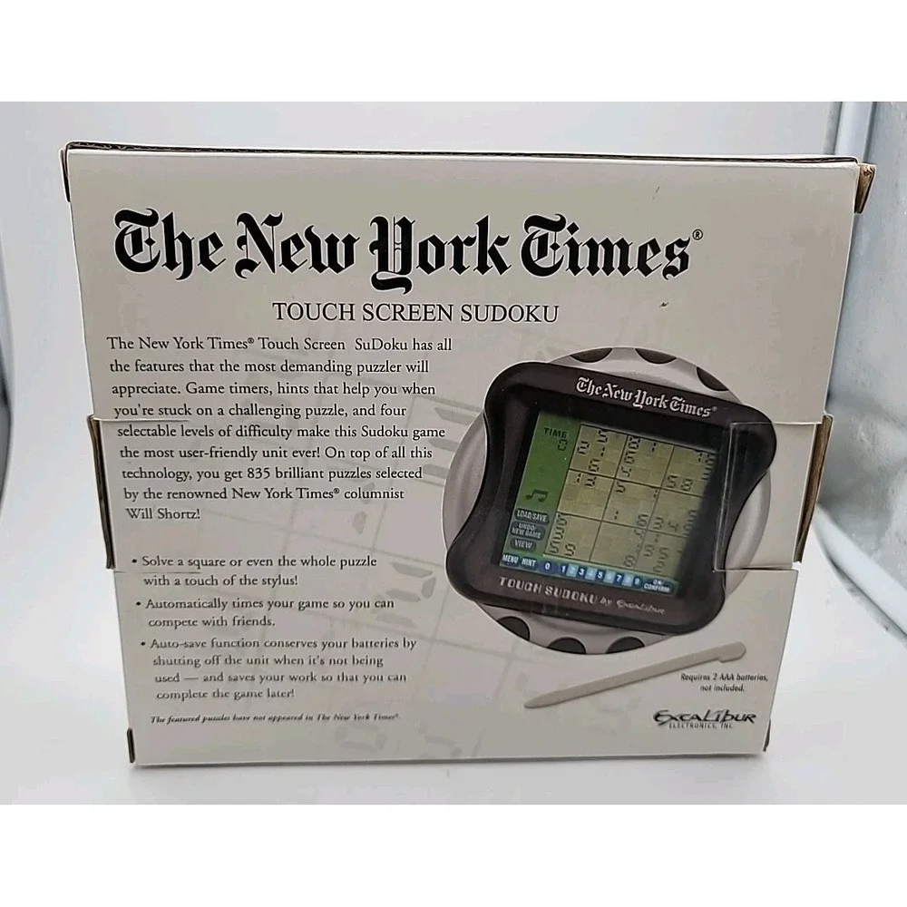 The New York Times Touch Screen ELECTRONIC SUDOKU Game Excalibur